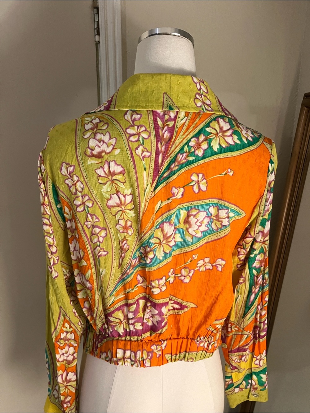 Haute Hippie Lime Multicolor Floral Button-Down Shirt - Picture 8 of 10
